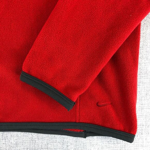 Vintage Y2K Nike Therma Fit Hoodie Pullover Red Women's Medium Back Pocket - Picture 4 of 12